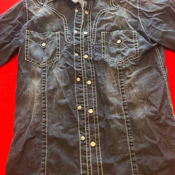 Coast Brand Men's Denim Shirt - Dark Blue - Picture 2 of 6